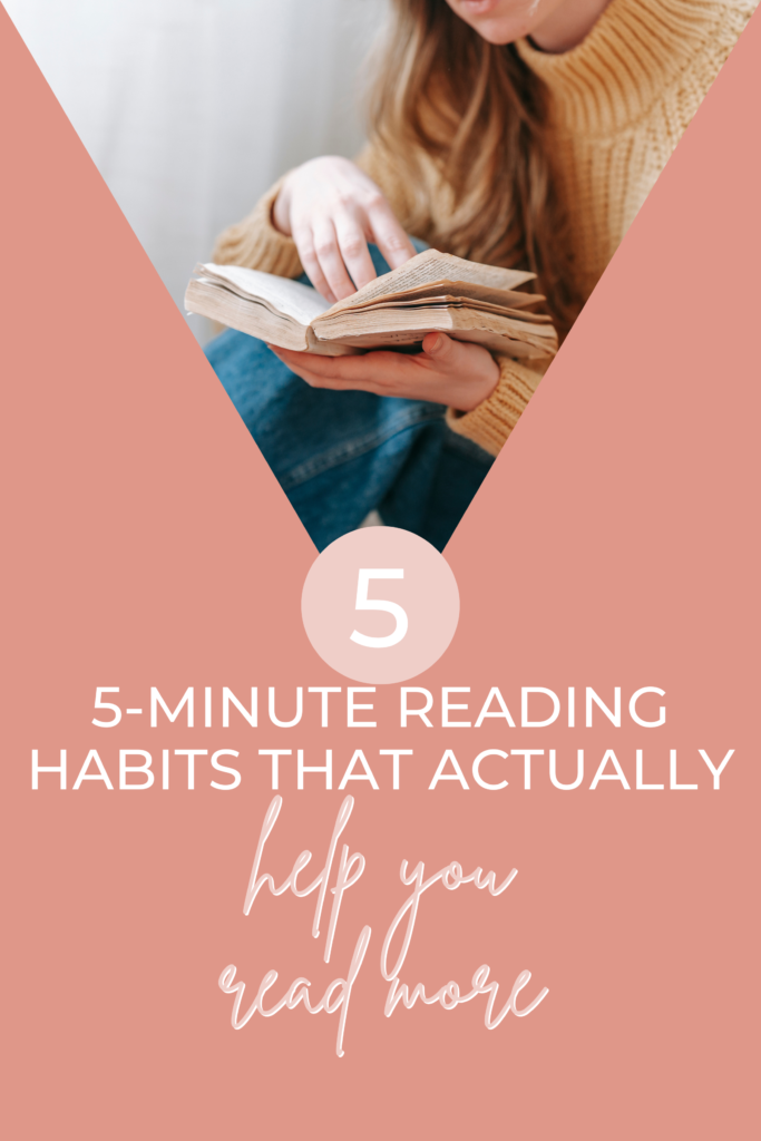 Woman reading something on her phone with a focused look, set against a modern peach-toned graphic.